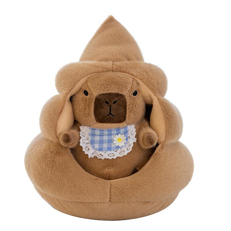 Spoof Baba Wo Kapibara Plush Toy Removable Poop Funny Capybara Doll Sleeping Accompanying Doll