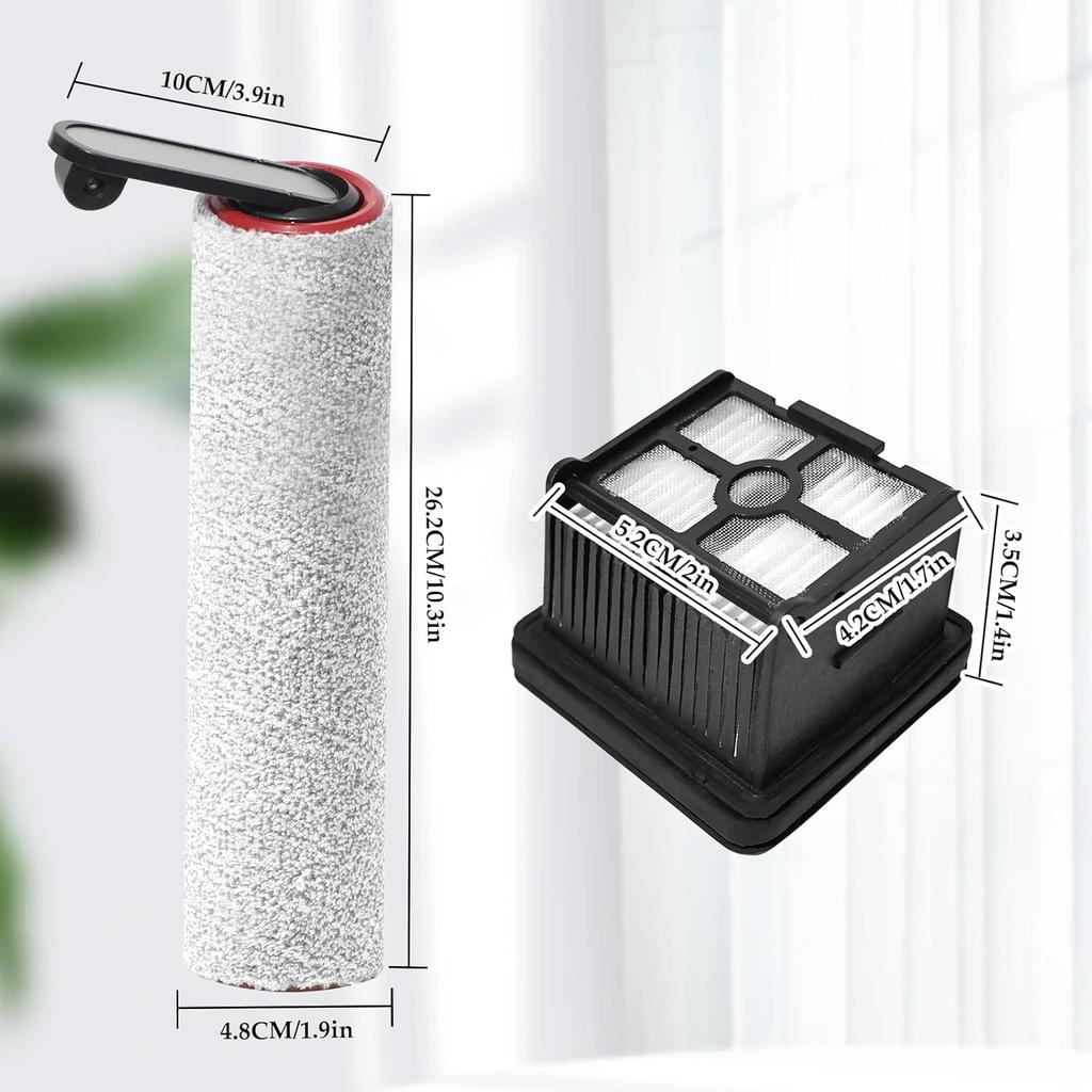 For Dreame H12 Pro / H12 Dual Wet & Dry Suction Vacuum Cleaner Accessories, Brush Roller and HEPA Filter,Replacement Spare Parts