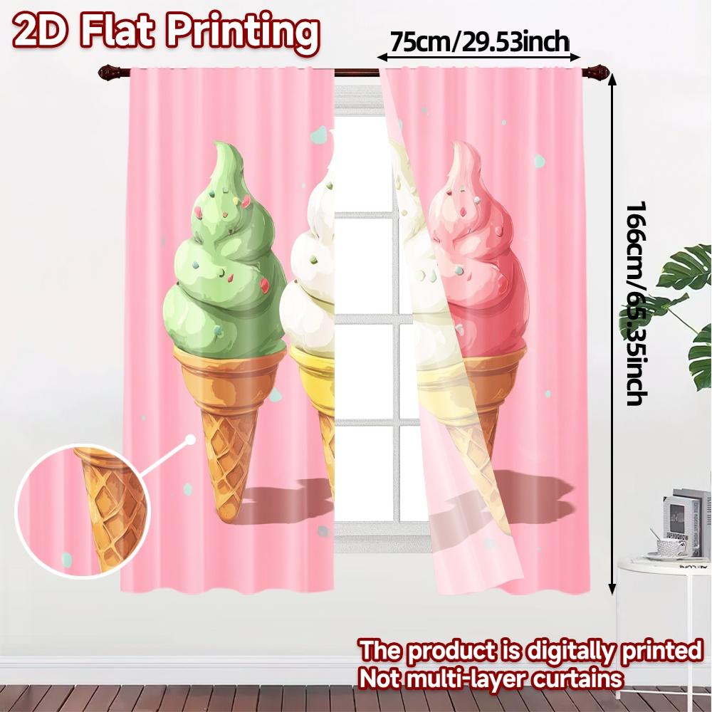 2 Stück, 2D-FLACHDRUCK Vorhänge (Ohne Stange) TripleTreats Modische Schicke Vorhänge Vielseitige Polyestervorhänge Heimdekoration