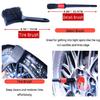 Professional 4 Pack Long Handle Wheel Brush Kit For Cleaning Wheel And Tire- 2X Soft Wheel Cleaning Brush, Detailing Brush And Stiff Tire Brush,
