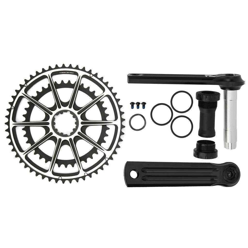 MTB Bike Crankset Hollow Integrated Double Chainrings 53‑39T Aluminum Alloy Bicycle Crank
