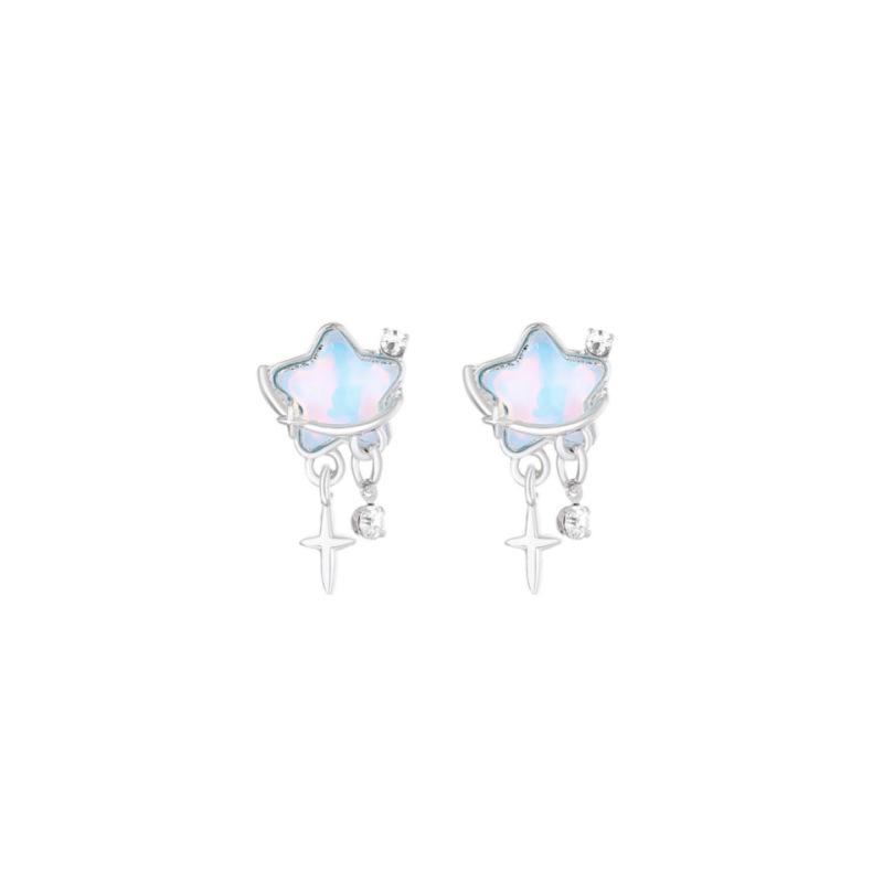 Exquisite Blue Series Luxury Stud Earrings for Women: Elegant, Versatile, and Stylish.