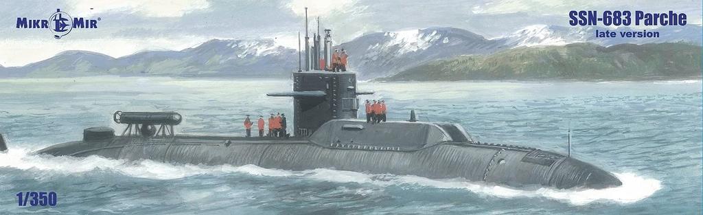 Micromill 1/350 Scale US Navy SSN-683 USS Partey Nuclear Submarine Late Model Plastic Model Kit MKR350-039