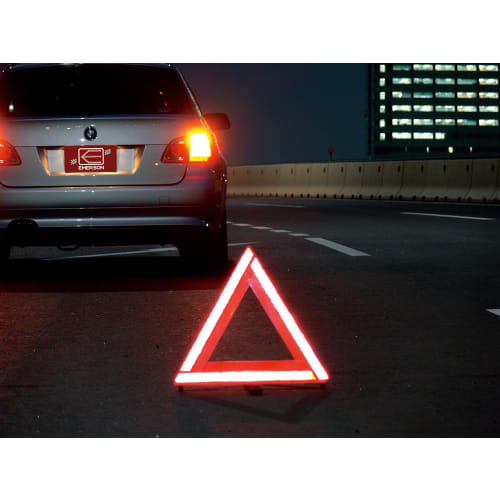 Emerson Triangular Stop Display Board for Vehicles National Public Safety Commission Certified Product (TS Mark) Day and Night Use for Easy Visibility