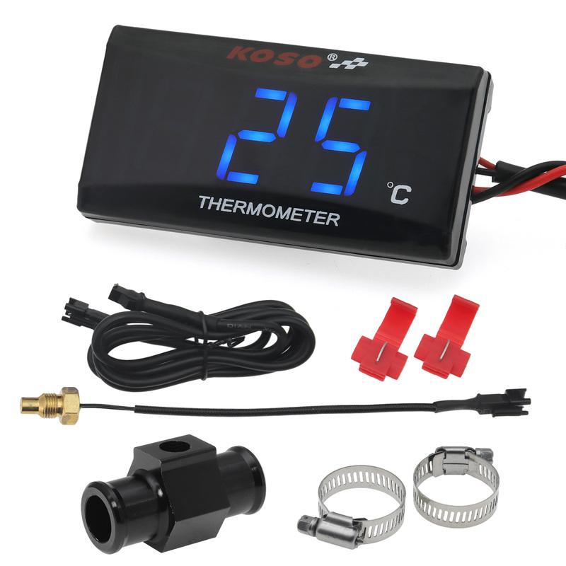 Motorcycle Thermometer for Koso Water Temperature Tank Retrofit Sensor °C for XMAX300 CB400 MT 07 09 Adaptor Joint Pipe 16~22mm