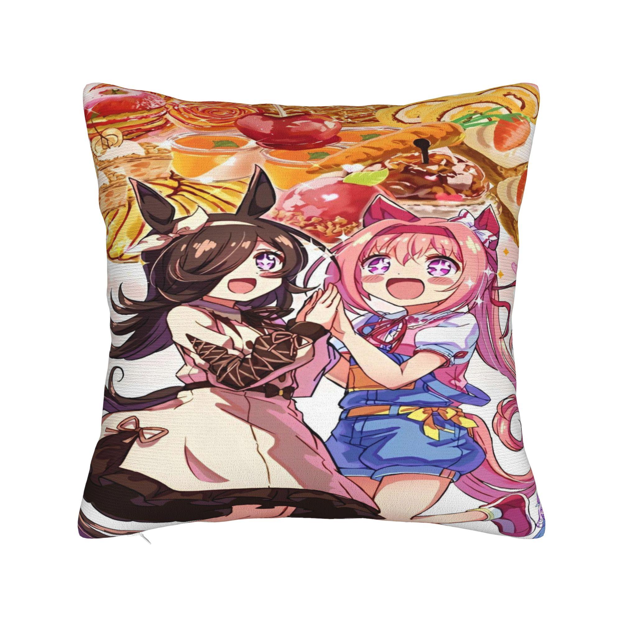 

Pillow Case Anime Uma musume Soft Pillow Cover For Sofa Bedroom Home Decor Vintage Pillowcases 12x12Inch