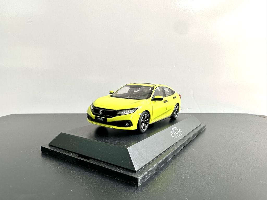 Dongfeng Honda 2021, 10th Generation Sedan Civic Yellow Car Model 1:43 Simulation Model Central Control Internet Celebrity