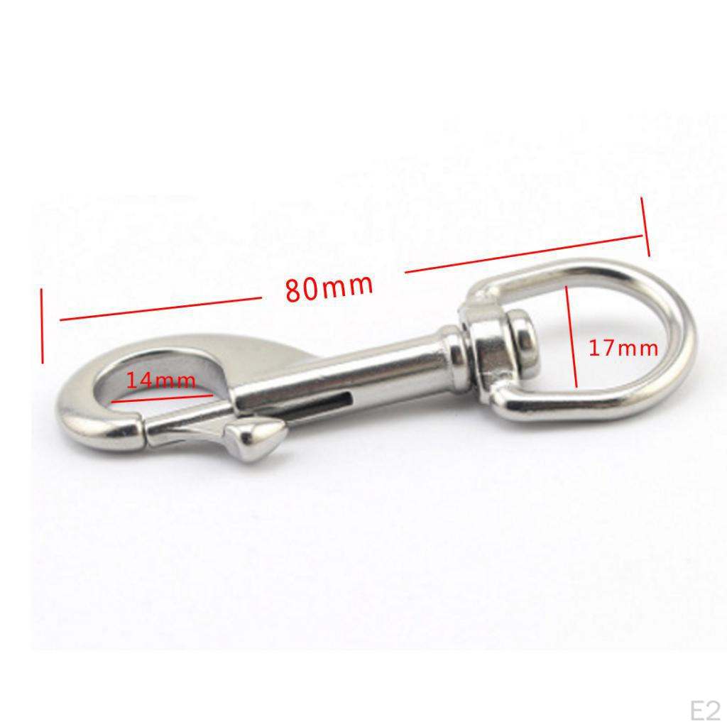 Stainless Steel 80mm Swivel Clip Bolt Snap Hook Dog Leathercraft Accessories