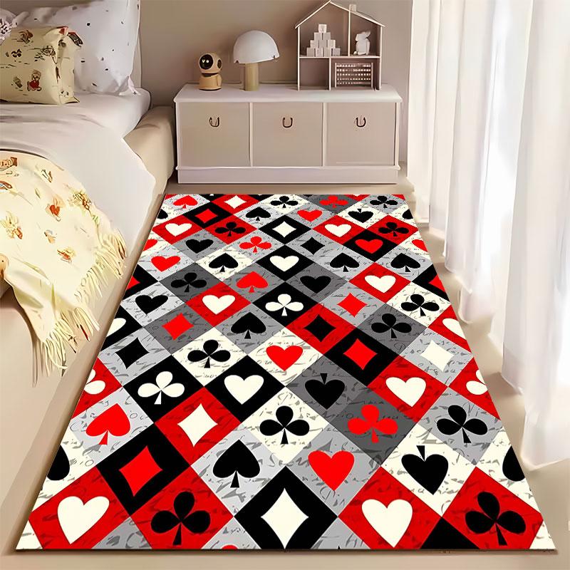 Playing Card Pattern Carpet Suitable As a Non-slip Mat for the Living Room or Bedroom Sofa