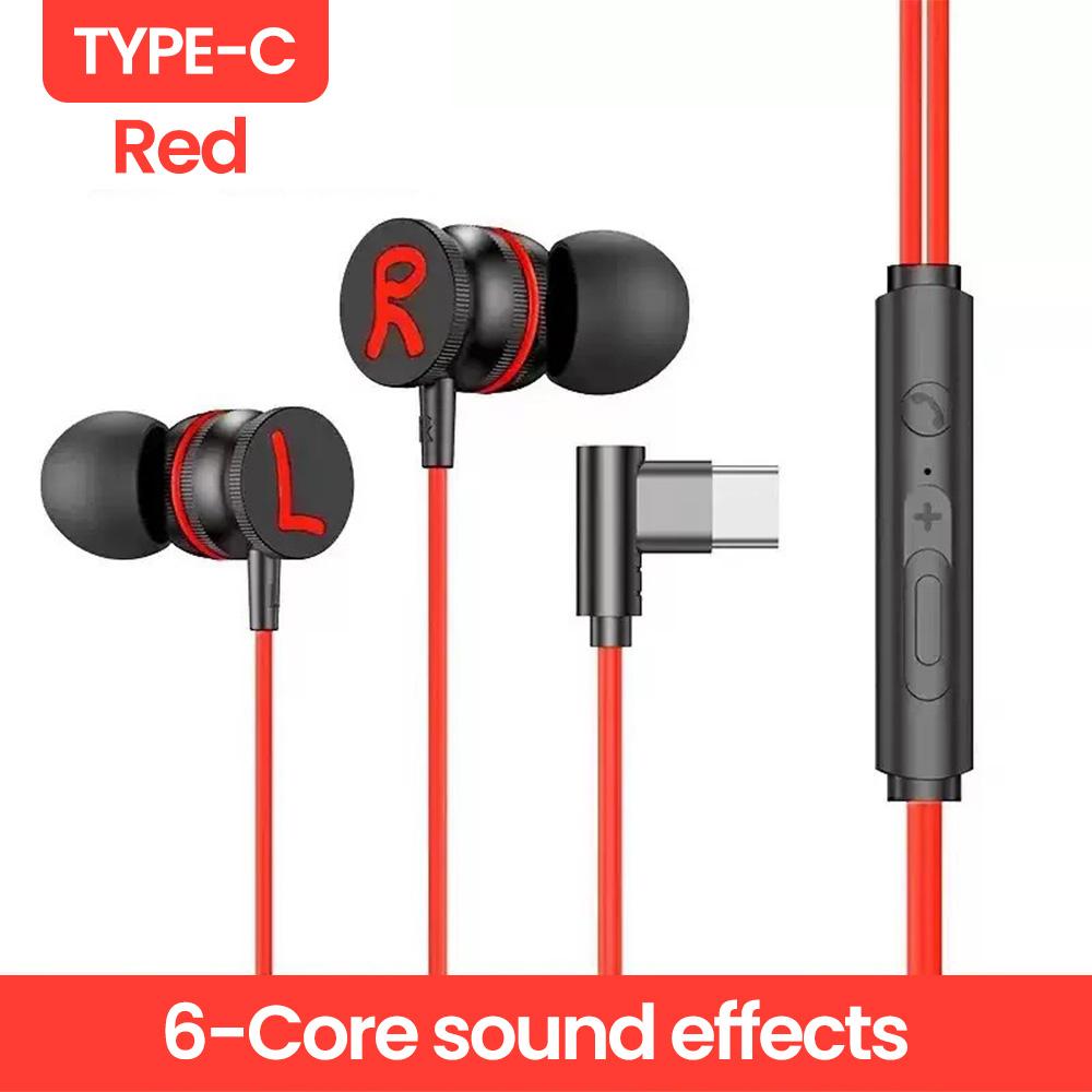 OLAF Magnetic Wired Headphones 3.5mm/Type-C DAC 90 Degree Bend Plug Earphones With Mic Headset Sports Earbuds For Mobile Phones