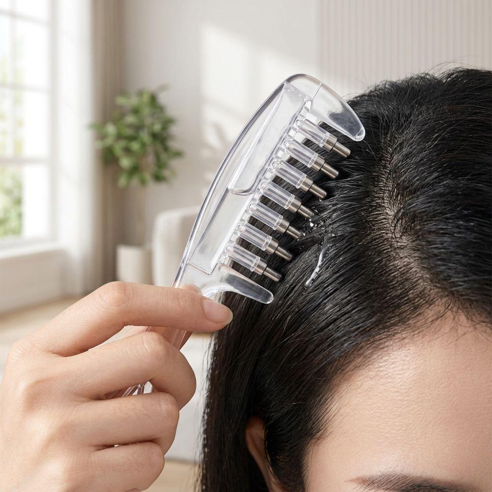 Transparent Scalp Liquid Guide Comb Anti-Frizz Scalp Massage Comb Hair Growth