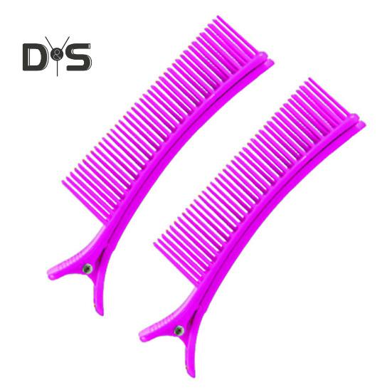 

2 шт. Затискач для волосся Професійна нековзаюча гребінець із проділом волосся без слідів. Затискач для волосся з качиним рахунком. Домашній салон для жінок. Затискач для стрижки волосся. L фіолетовий