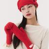 QUAFE LABEL KNITTED MITTENS_red