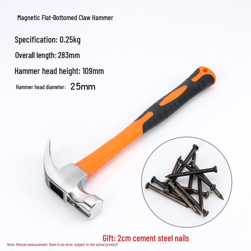 Multi-Function Claw Hammer with Nail Puller for Household, Woodworking, and Electrical Use