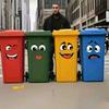 4Pcs/1Set Cute Funny Smiley Face Toilet  Stickers Waterproof Bathroom Trash Can Decals
