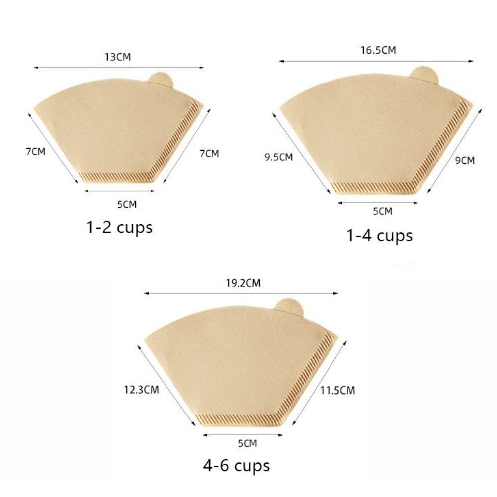 100 Pcs with Handle Cone Coffee Filter Paper Disposable Coffee Dripper Coffee Maker Paper  Travel