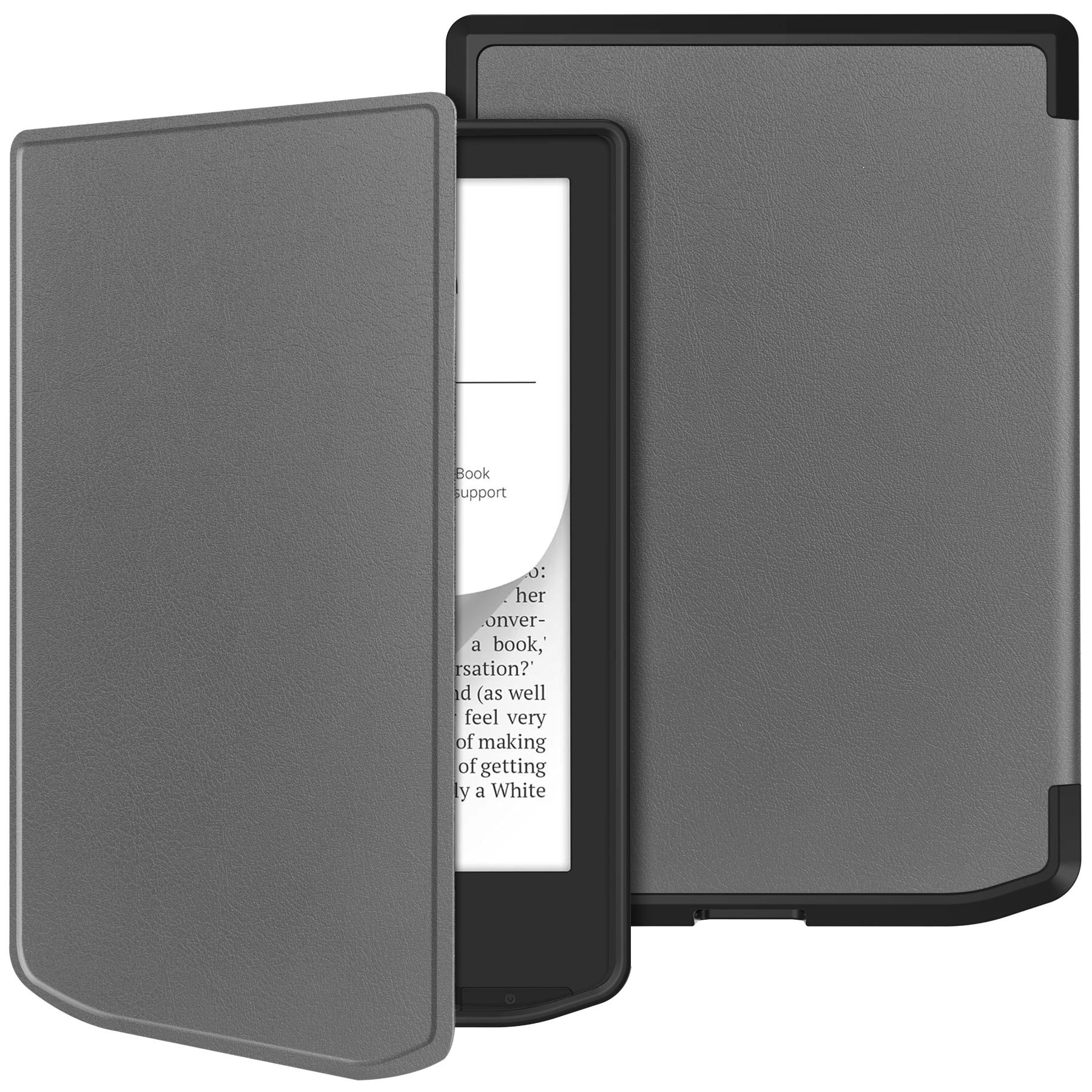 Zak eBook Hoesje voor Pocketbook Verse PB629 Pro PB634 Lite 6 inch 6  PU Leer Stand Magnetisme Tablet Slimme Cover #R Verse Lite 6inch grijs