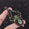 Copper Seraphinite Pendant Copper Wire Wrapped Pendant Natural Gemstone Pendant Handmade Copper Jewelry Anniversary Gift Seraphinite Jewelry