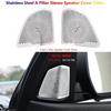 2x Stainless For BMW X6 F16 Car Interior Dashboard A Pillar Speaker Stereo Cover