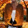 Women's Long Sleeve Knit Cardigan with Halloween Print Button Front for Fall Party