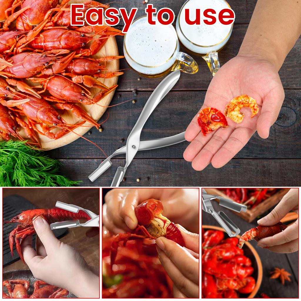 3 Pcs Crawfish Peeler Stainless Steel Crawfish Sheller Tool Efficient Crayfish Peeler for Home Gathering Holiday Seafood Party