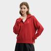 Fila CNY Fashion Simple Basic Sweet Cute Versatile Casual Comfortable Loose Knit Half-Zip Blush Sweater Women Sweater Red F11W619404FPK