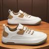 Men's shoes four seasons trend business casual leather shoes platform versatile white shoes retro board shoes