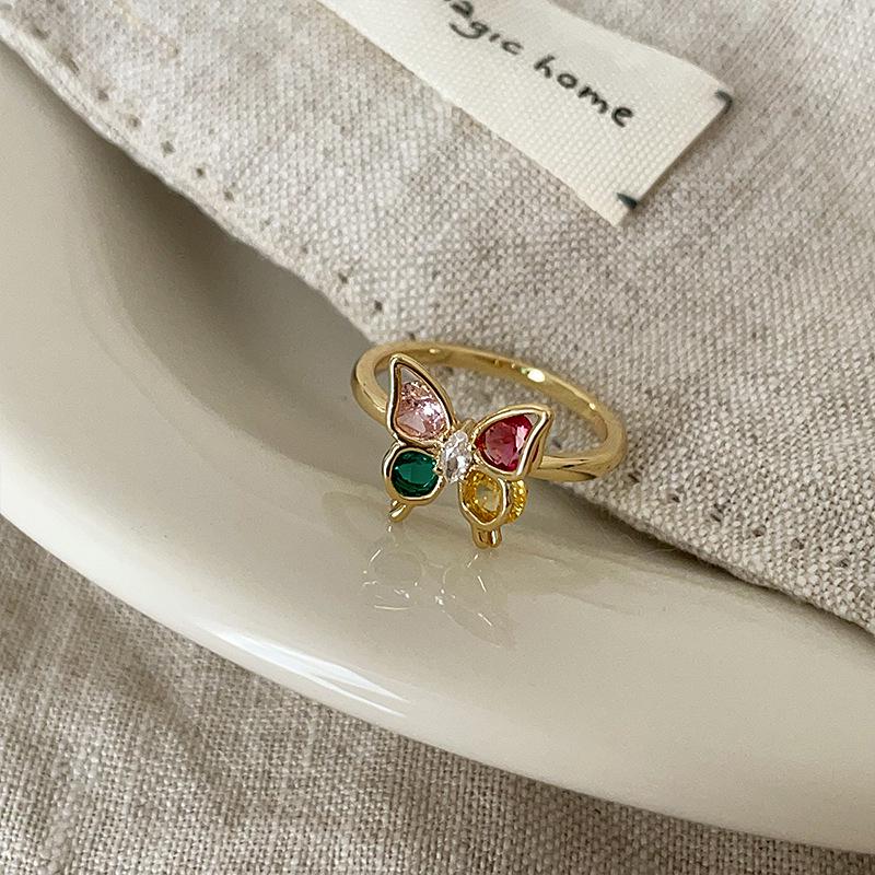 Exquisite Colorful Butterfly Open Ring Collection for Women: Unique, Fashionable, Versatile Finger Rings
