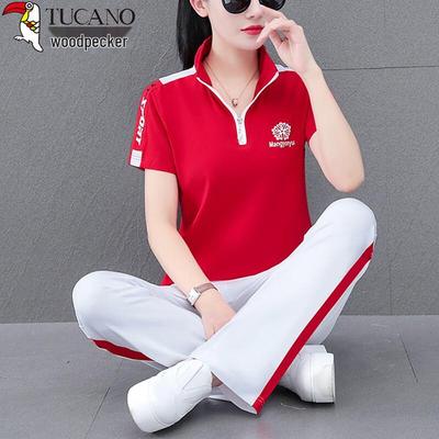 Woodpecker Women's Summer Short Sleeve T-shirt & Sports Pants Set