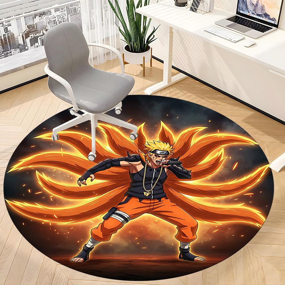 1pc Naruto Nine Tails Chair Carpet for Office - Indoor Non-Slip Washable Polyester Fiber Carpet, Soft Comfortable Mat For Office yy250928031