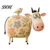 Pastoral Aesthetic Decor Cute Milk Cow Statue, Handcrafted Resin Ornament, Farmhouse Animal Figurine for Unique Artistic Craft Home Decor, Rustic