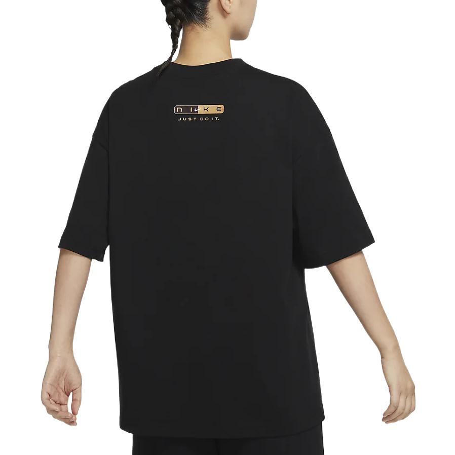 Nike T-shirt Casual Larga Sportiva con Maniche Dritti e Spalle Cadenti Top da Donna Nero DX6291-010