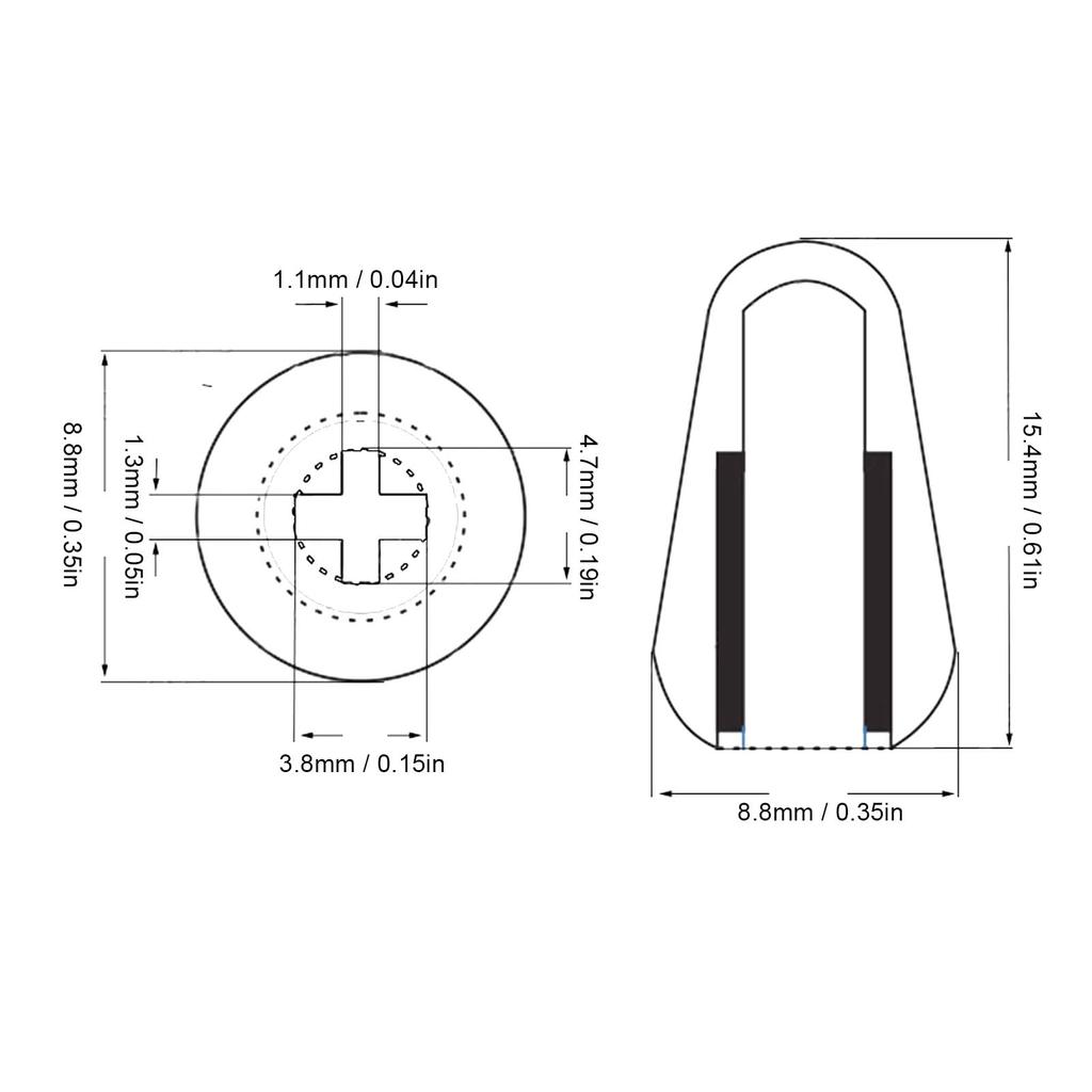 Gitar Pickup Bryterknott Gitar Vippebryterknott Tupp 2 Stykker Messinghus ST TL (Sølv)