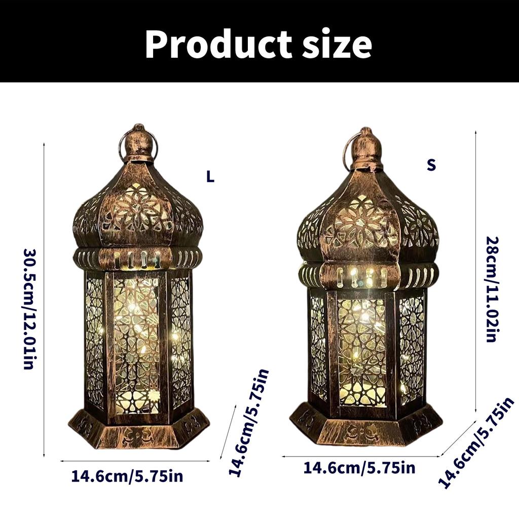 Floor Standing Candle Holder Handmade Iron Moroccan Type Wind Lantern for Ramadan Home Decoration and Celebrations
