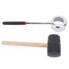 Coconut Opener Tool Set with Hammer Stainless Steel Food Grade Coconut Breaker Kit with Wooden Handle for Shop