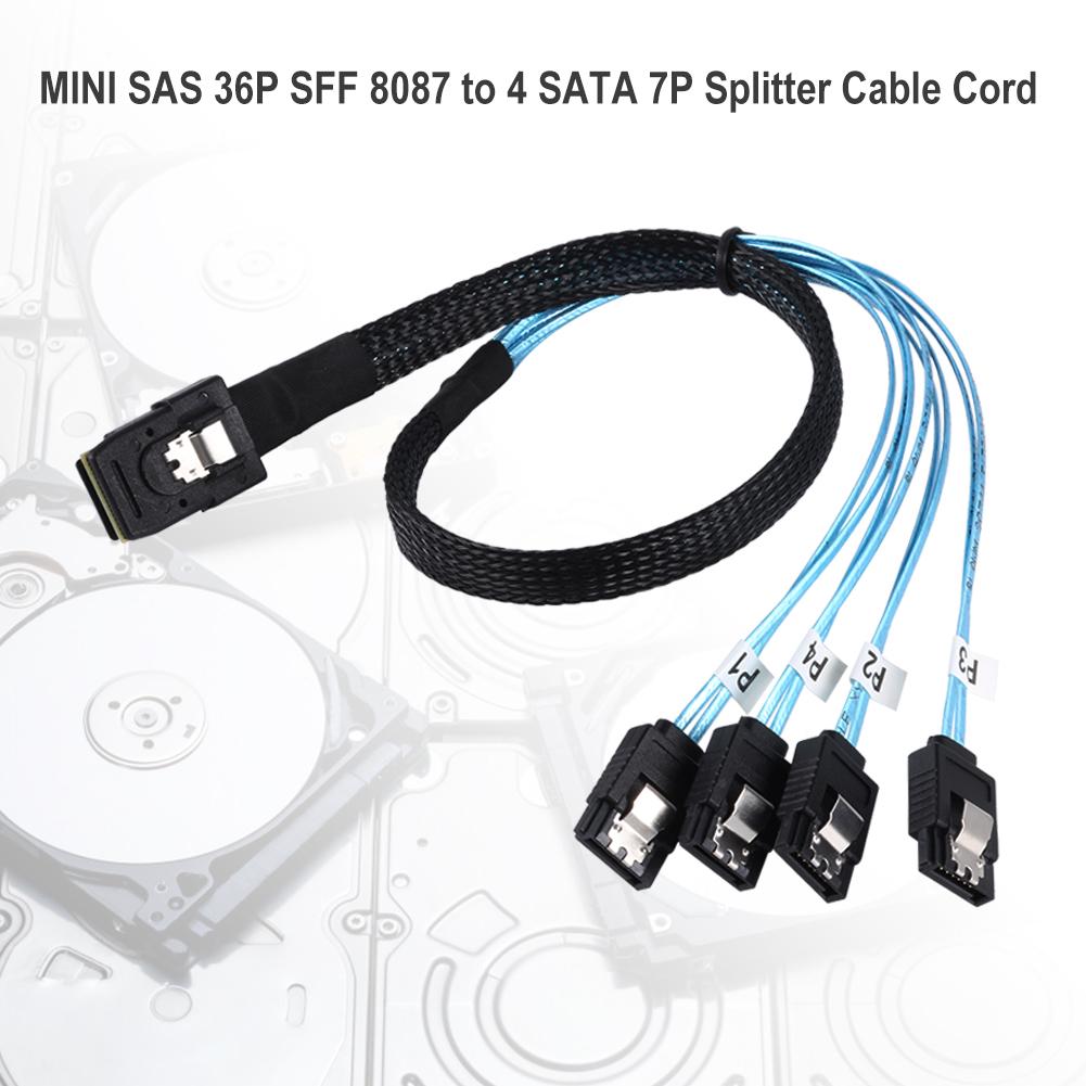 Mini Splitter Cables 36-Pin To 4 SATA 7-Pin SAS SFF-8087 Internal Hard Drive for Households Computer Safety Parts