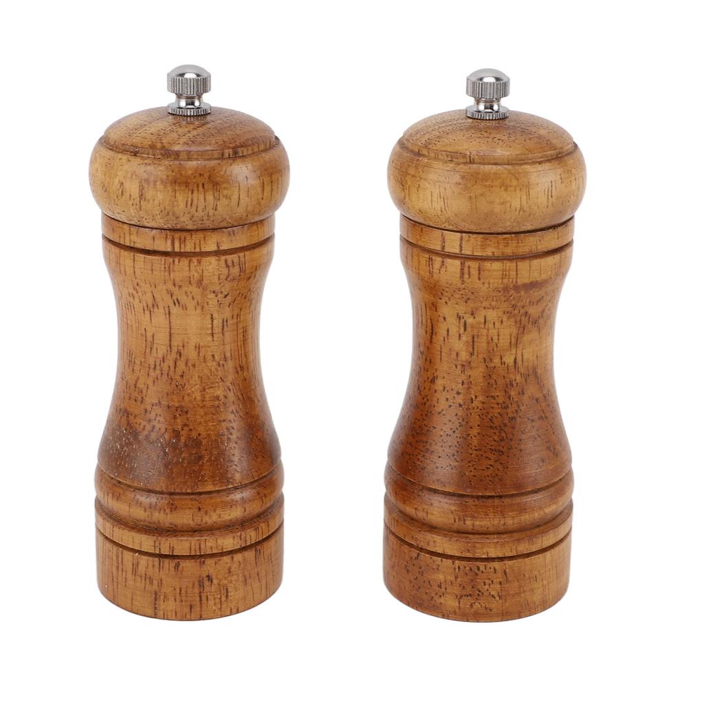 2PCS Wood Pepper Grinder Coarseness Efficient Grinding Pepper Mills Shakers for Kitchen Supplies
