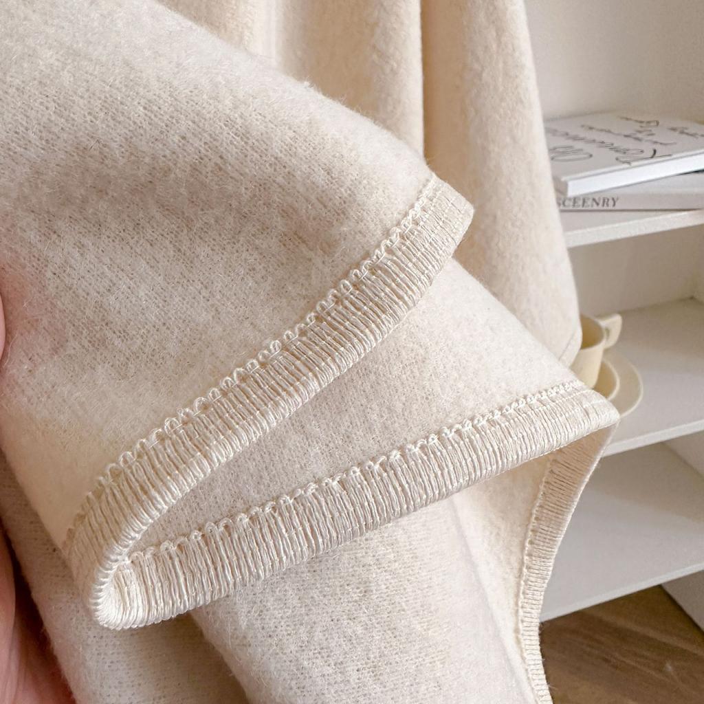 Faux Wool Shawl Wrap Unisex Cold Weather Essential Soft Warm Scarf Easy To Clean