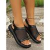 Patchwork Sandals Summer New Thick Bottom Velcro Casual Women Drag Large Size Beach Sandals