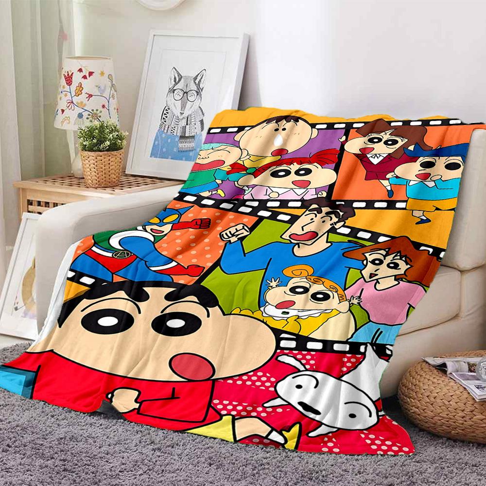 1pc Crayon Shin chan Blanket Lightweight Flannel Blanket Throw Blanket For Sofa, Bed, Travel, Camping, Livingroom, Office, Couch