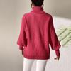Women's Casual And Fashionable  Long Sleeved Knitted Solid Color Top Sweater
