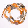 Natural Green Rutile Quartz Carnelian Citrine Smooth Beads Necklace 5-15mm 17.5" UB-8466
