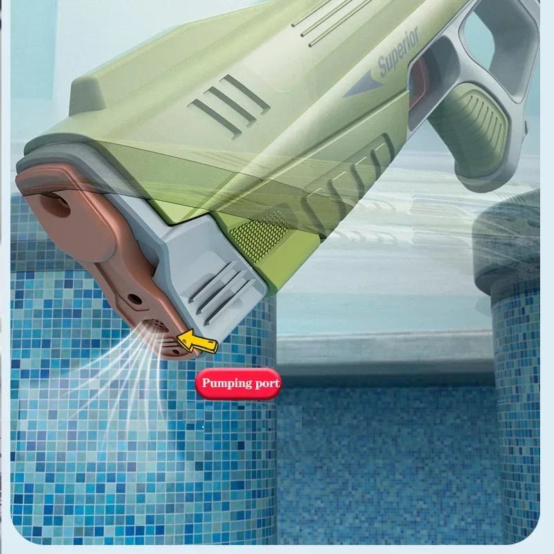 Electric Water Guns For Adults Powerful Squirt Automatic Water Suction Water Blasters Summer Outdoor Beach Toy For Boys Kid Gift