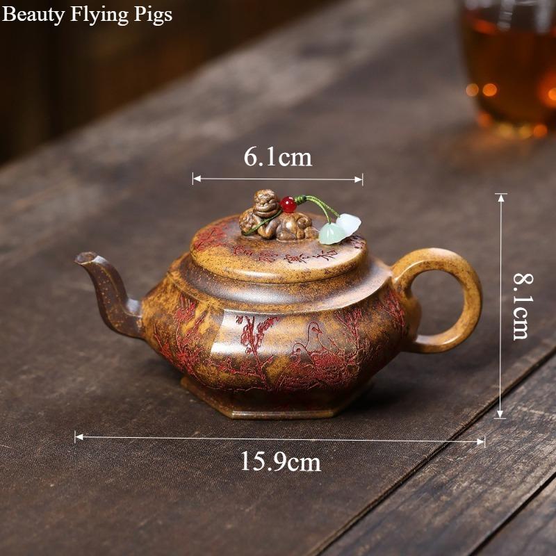 

Yixing Teapot Handmade Purple Clay Teapot Six Sided Beauty Tea Pot Tea Ceremony Accessories Chinese Style Travel Equipment