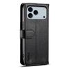 Pouzdro ESEBLE E11 pro iPhone 17 Pro Kožený kryt na telefon s texturou liči s kapsou na zip, zrcátkem a poutkem na zápěstí