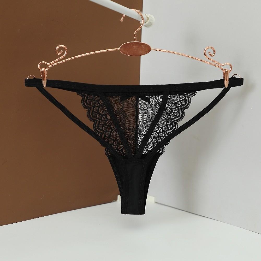 Bow Sheer Lace Thong Stretchy Strappy Romantic Panties Floral Embroidery Briefs  Ladies Girls