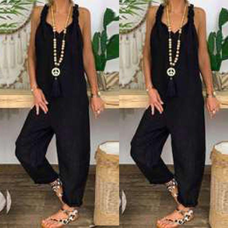 Stylish Women Casual Loose Jumpsuit With Sleeveless Design For Effortless Chic