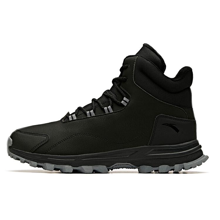 New Anta Anti Slip And Wear Resistant Height Increasing Warm High Top Sports Casual Shoes Black 11948960-1