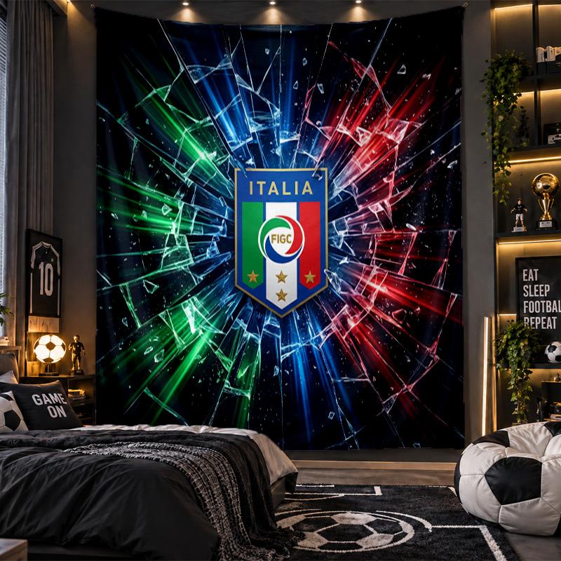 Wall Hanging Tapestry Italy Football Print Cloth for Living Room Bedroom Home Decor