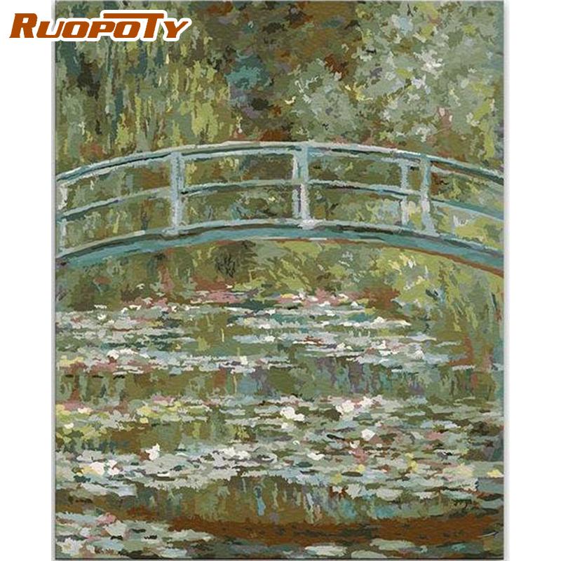 RUOPOTY Frame DIY Painting By Numbers Landscape Picture For Adults Modern Wall Art Decors Handpainted Diy Gift 40x50CM